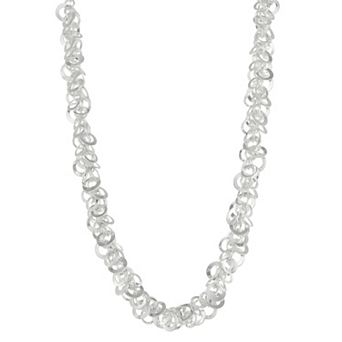 Napier Silver Tone Shaky Ring Chain Necklace