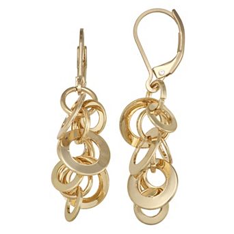 Napier Gold Tone Chain Reaction Shaky Drop Earrings
