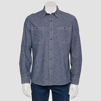 Men's Sonoma Goods For Life® Perfect Length Long Sleeve Chambray Shirt