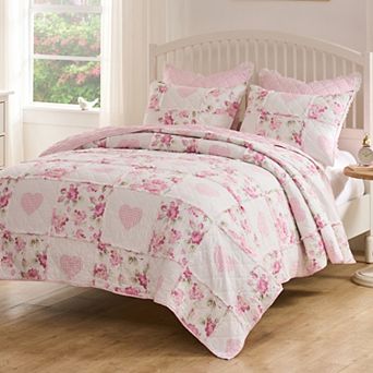 Greenland Home Fashions Veronicas Hearts Quilt Set with Shams