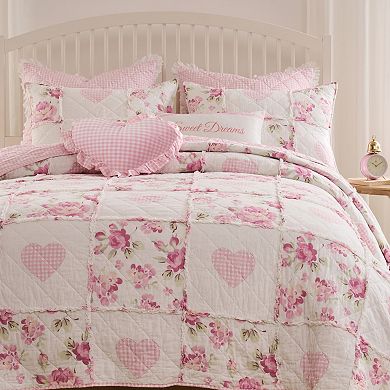 Greenland Home Fashions Veronicas Hearts Quilt Set with Shams