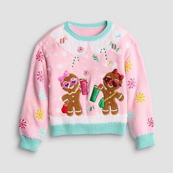 Girls 7-16 33 Degrees Gingerbread Graphic Sweater in Regular & Plus Size