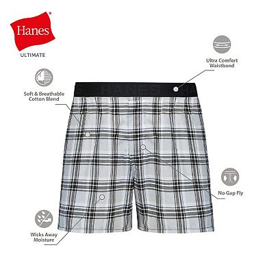Men's Hanes® Ultimate 4+1 Bonus Pack Cotton Woven Boxers Underwear