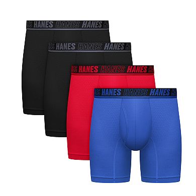 Men's Hanes® Ultimate 3+1 Bonus Pack Moves X-TEMP® Breathable Mesh Boxer Brief Underwear