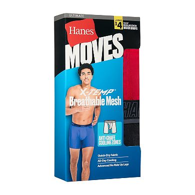 Men's Hanes® Ultimate 3+1 Bonus Pack Moves X-TEMP® Breathable Mesh Boxer Brief Underwear