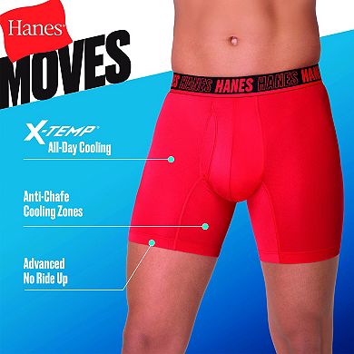 Men's Hanes® Ultimate 3+1 Bonus Pack Moves X-TEMP® Breathable Mesh Boxer Brief Underwear
