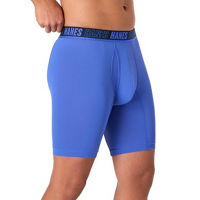 Men's Hanes Ultimate® Moves™ 4-Pack X-TEMP® Breathable Mesh Long Leg Boxer Briefs