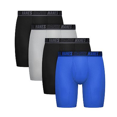 Men's Hanes Ultimate® Moves™ 4-Pack X-TEMP® Breathable Mesh Long Leg Boxer Briefs