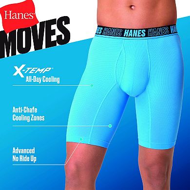 Men's Hanes Ultimate® Moves™ 4-Pack X-TEMP® Breathable Mesh Long Leg Boxer Briefs