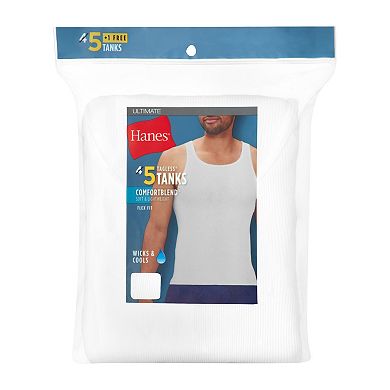 Men's Hanes® Ultimate 4+1 Bonus Pack ComfortBlend® Tank Top Undershirts
