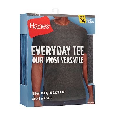 Men's Hanes® Ultimate 3+1 Bonus Pack Everyday Crewneck T-Shirt Undershirts
