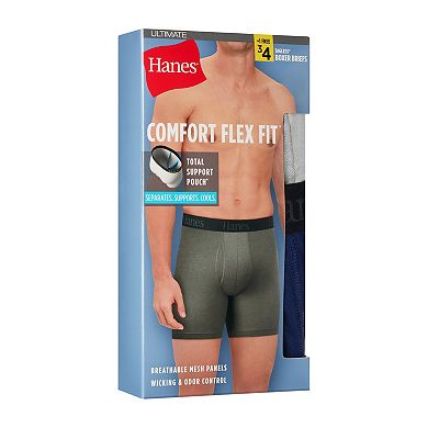 Men's Hanes Ultimate® 4-Pack Comfort Flex Fit® Boxer Briefs with Total Support Pouch™