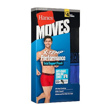 Men's Hanes Ultimate® 4-Pack X-TEMP® Performance Boxer Briefs with Total Support Pouch™