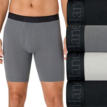 Men's Hanes Ultimate® 4-Pack Comfort Flex Fit® Long Leg Boxer Briefs with Total Support Pouch™