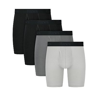 Men's Hanes Ultimate® 4-Pack Comfort Flex Fit® Long Leg Boxer Briefs with Total Support Pouch™