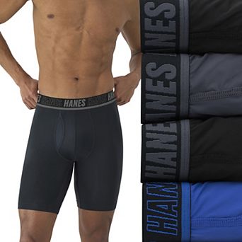 Men's Hanes Ultimate® 4-Pack X-TEMP® Long Leg Boxer Briefs with Total Support Pouch™