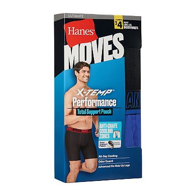 Men's Hanes Ultimate® 4-Pack X-TEMP® Long Leg Boxer Briefs with Total Support Pouch™