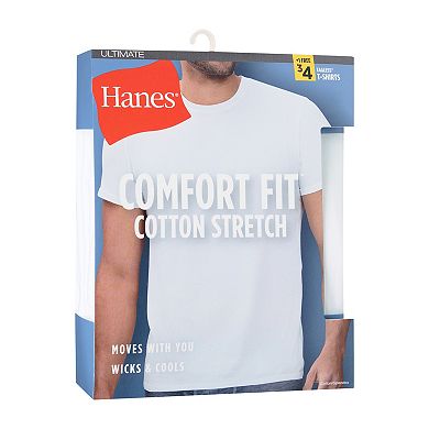 Men's Hanes Ultimate® 4-Pack Comfort Fit Stretch Crewneck T-Shirts