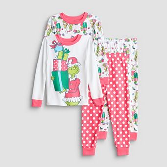 Toddler Girl The Grinch 4 pc Snug Fit Pajama Tops & Pajama Bottoms Set