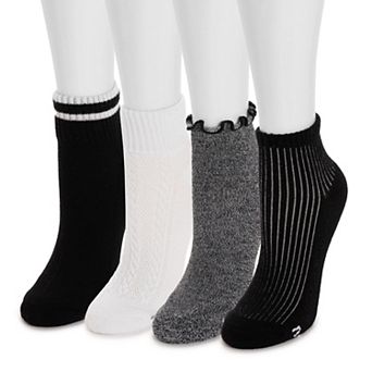 MUK LUKS 4-Pack Dream Step Mini Crew Socks