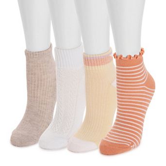 MUK LUKS 4-Pack Dream Step Mini Crew Socks
