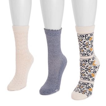 MUK LUKS 3-Pack Dream Step Crew Socks