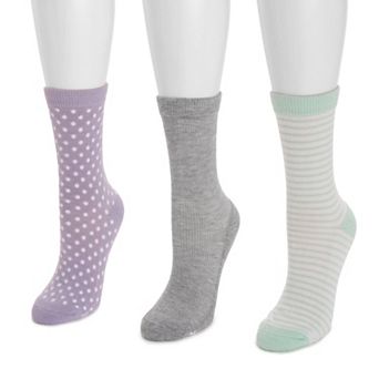 MUK LUKS 3-Pack Dream Step Crew Socks