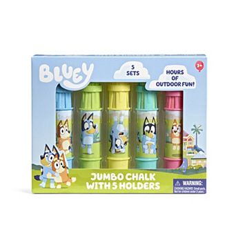 Little Kids 5 pc Bluey Jumbo Chalk with Holders Set
