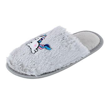 CTM Girl's Fuzzy Unicorn Slide Slippers