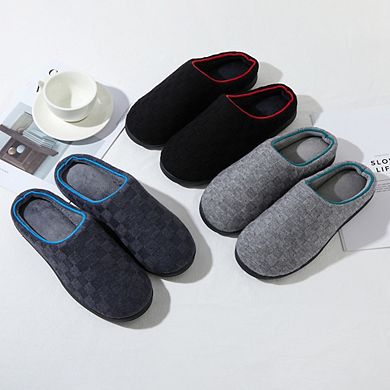 Roxoni Men’s Memory Foam Slippers with Quilted Upper for Indoor and Outdoor Wear