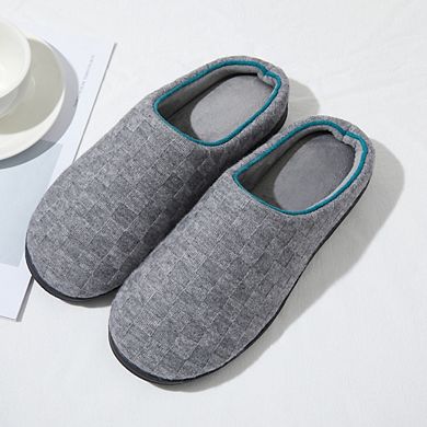 Roxoni Men’s Memory Foam Slippers with Quilted Upper for Indoor and Outdoor Wear