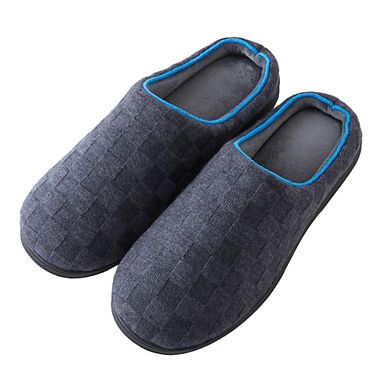 Roxoni Men’s Memory Foam Slippers with Quilted Upper for Indoor and Outdoor Wear