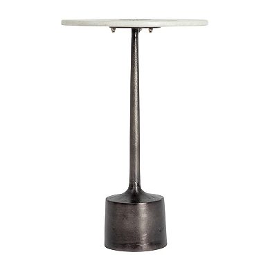 Hello Honey Luxe Aluminum and Marble Martini Table, Black