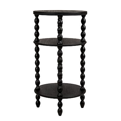Hello Honey Bobbin Leg Round Wood Accent Table