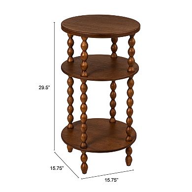 Hello Honey Bobbin Leg Round Wood Accent Table