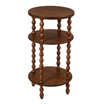 Hello Honey Bobbin Leg Round Wood Accent Table