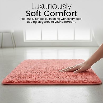 Soft Comfort Plush 3-Piece Bath Rug Set with Non-Skid Backing