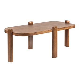 Hello Honey Pill-Shaped Mango Wood Coffee Table