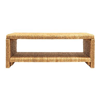 Hello Honey Woven Water Hyacinth & Acacia Wood Coffee Table