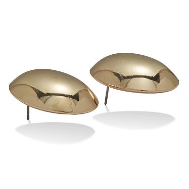 Goldtone Dome Earrings, 30x20mm