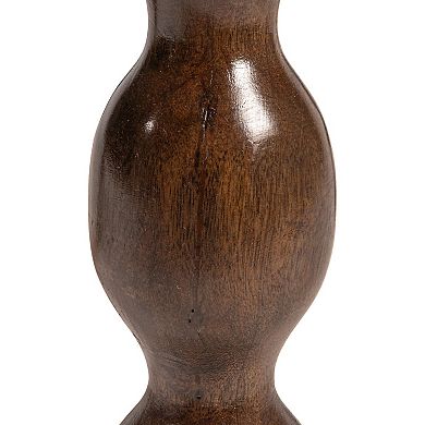 Hello Honey Round Mango Wood Accent Table with Dowel Tri-Pod Legs in Walnut