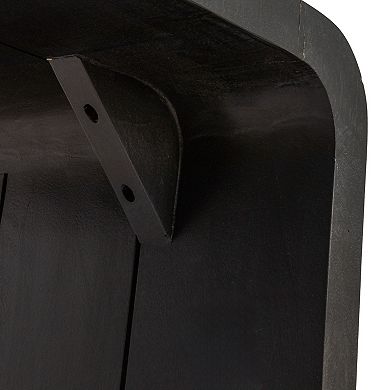 Hello Honey Modern Waterfall Edge Mango Wood Coffee Table, Black