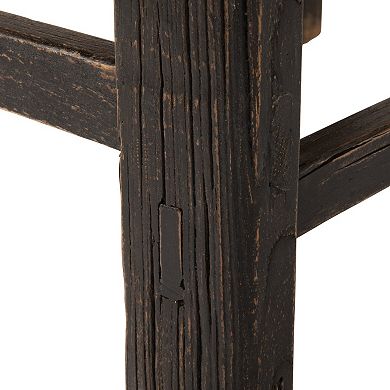 Hello Honey Reclaimed Elm Wood Square Coffee Table, Black