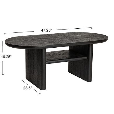 Hello Honey Sturdy Firwood Coffee Table, Black