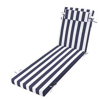 80" L x 26" W x 3" H Patio Poolside Chair Cushions, Adjustable Ties & Removable Cover