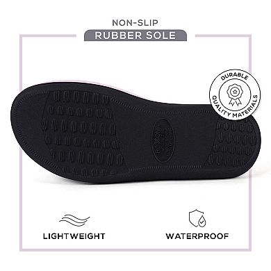 Roxoni Women’s Soft Open-Toe Slide Slippers Cozy Memory Foam with Indoor/Outdoor Sole