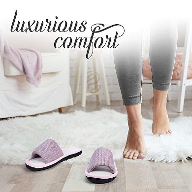 Roxoni Women’s Soft Open-Toe Slide Slippers Cozy Memory Foam with Indoor/Outdoor Sole