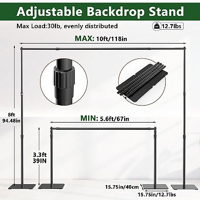 YQNUCO Photo Backdrop Stand, Back Drop Stand, Pipe and Drape Stand, Flower Wall Backdrop Frame