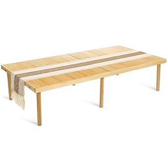 YQNUCO Folding Low Picnic Table, Wooden Coffee Table for Sitting on The Floor, for Park, Garden