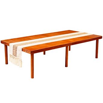 YQNUCO Folding Low Picnic Table, Wooden Coffee Table for Sitting on The Floor, for Park, Garden